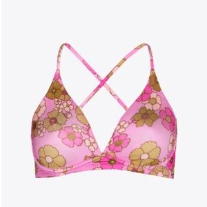Pink floral high wasted bikini bottoms matching top!